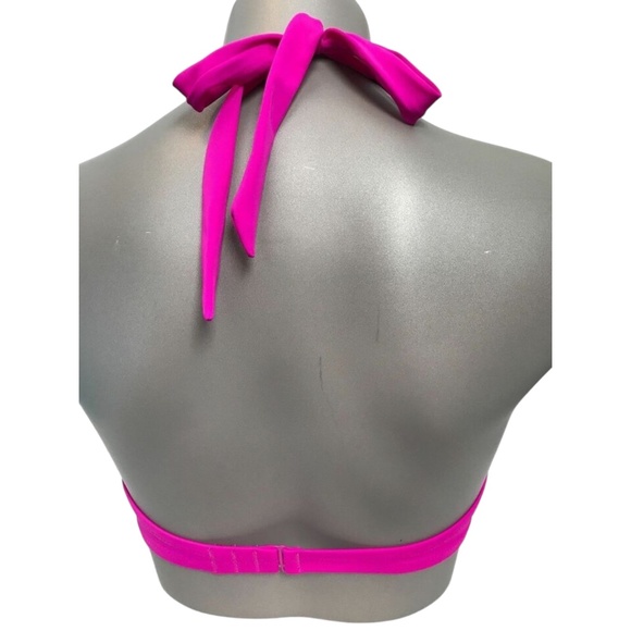 Victoria's Secret PINK Solid Dark Pink Triangle Wrap Swim Top S - Picture 2 of 2